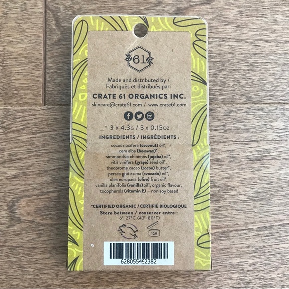 *FREE GIFT WITH PURCHASE* Crate 61 3 lip balms new - Picture 2 of 2